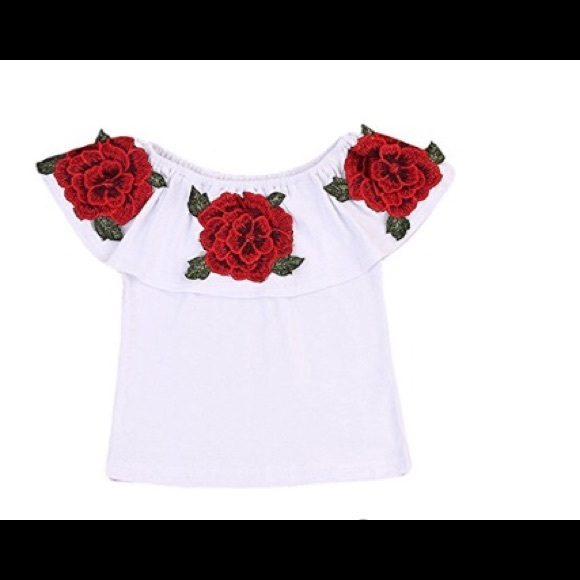 Take 50% OFF💥Last 1 🎉White W/Red Flower Top 3/4 - Picture 4 of 5